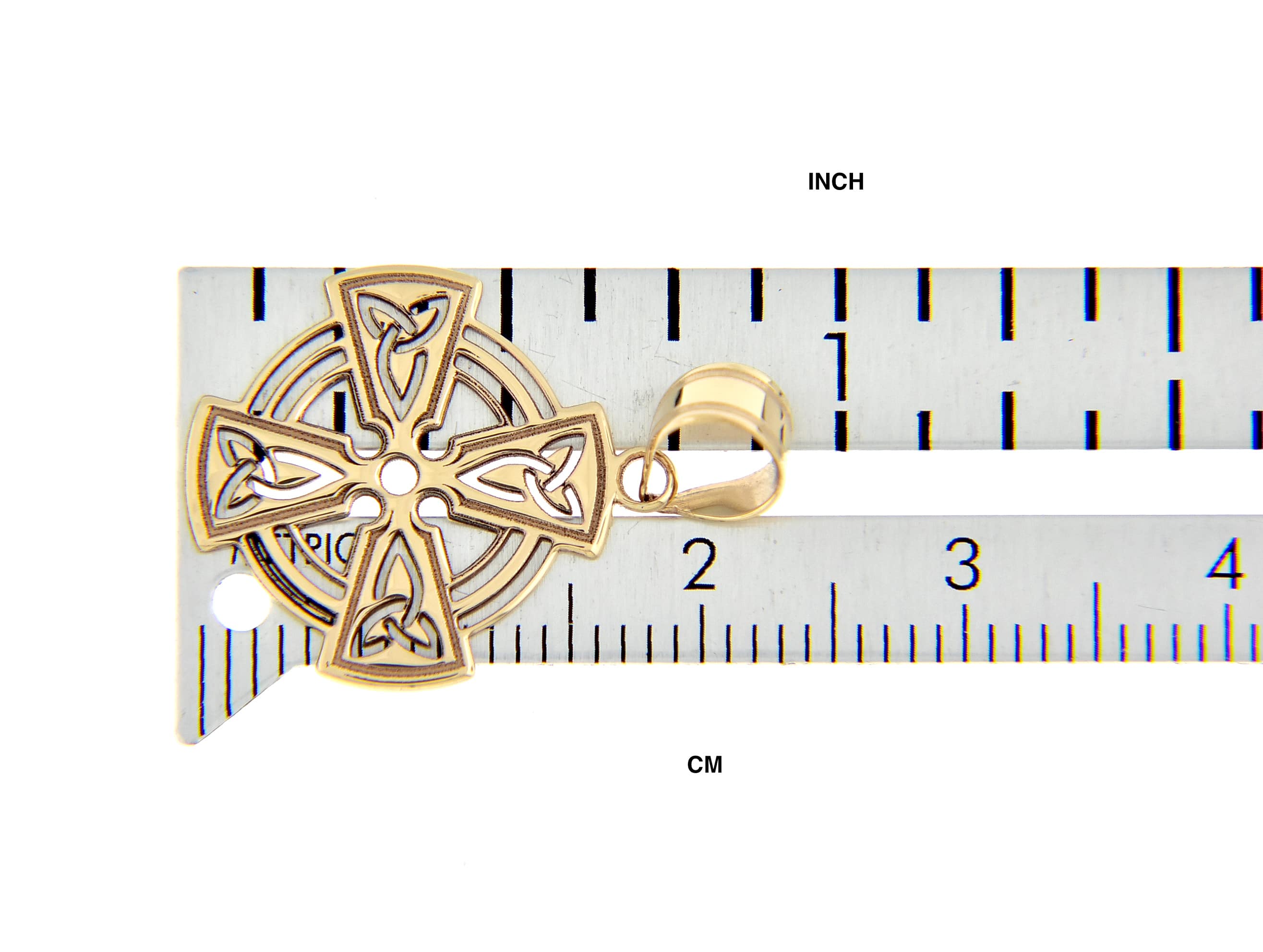 14k Yellow Gold Celtic Knot Cross Pendant Charm