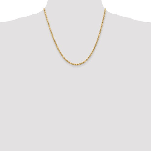10k Yellow Gold 3.25mm Diamond Cut Rope Bracelet Anklet Choker Necklace Pendant Chain
