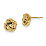 Load image into Gallery viewer, 14k Yellow Gold 13mm Classic Love Knot Stud Post Earrings
