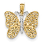 Afbeelding in Gallery-weergave laden, 14k Gold Two Tone Butterfly Pendant Charm
