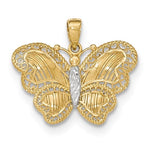 Indlæs billede til gallerivisning 14k Yellow Gold and Rhodium Butterfly Pendant Charm

