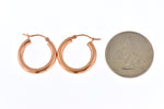 Φόρτωση εικόνας στο εργαλείο προβολής Συλλογής, 14K Rose Gold 20mm x 3mm Classic Round Hoop Earrings
