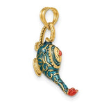 Afbeelding in Gallery-weergave laden, 14K Yellow Gold with Enamel Genie Lamp 3D Pendant Charm
