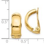 Cargar imagen en el visor de la galería, 14K Yellow Gold Non Pierced Huggie Omega Back Clip On Earrings

