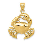 Load image into Gallery viewer, 14k Yellow Gold Crab Open Back Pendant Charm
