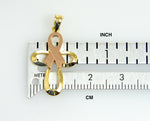 Afbeelding in Gallery-weergave laden, 14k Gold Two Tone Cross Awareness Ribbon Pendant Charm
