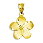 Afbeelding in Gallery-weergave laden, 14k Yellow Gold Plumeria Flower Small Pendant Charm
