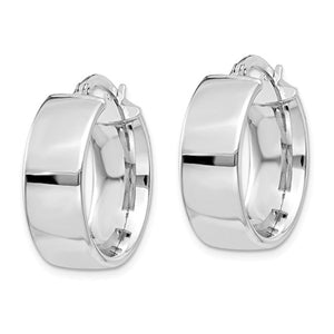 14K White Gold 18mm Classic Round Endless Hoop Earrings