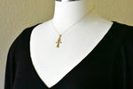 Afbeelding in Gallery-weergave laden, 14K Yellow Gold Ankh Cross Reversible Pendant Charm
