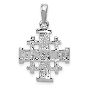 14k White Gold Jerusalem Cross Pendant Charm