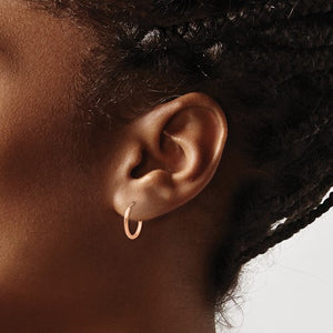 14K Rose Gold 13mm x 1.5mm Endless Round Hoop Earrings