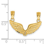 將圖片載入圖庫檢視器 14k Yellow Gold Angel Wings Break Apart Pendant Charm
