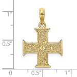 Lade das Bild in den Galerie-Viewer, 14k Yellow Gold Greek Cross Scroll Design Pendant Charm
