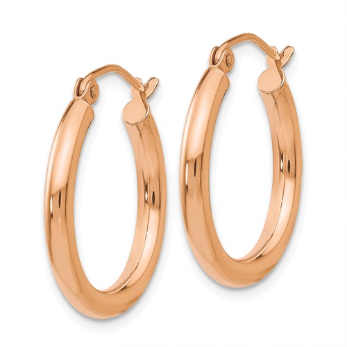 14K Rose Gold 20mm x 2.5mm Classic Round Hoop Earrings