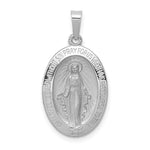 Kép betöltése a galériamegjelenítőbe: 14k White Gold Blessed Virgin Mary Miraculous Medal Pendant Charm
