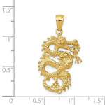 Load image into Gallery viewer, 14k Yellow Gold Dragon 3D Pendant Charm
