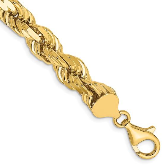14k Yellow Gold 8mm Diamond Cut Rope Bracelet Anklet Choker Necklace Pendant Chain
