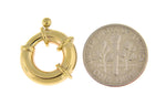 Charger l&#39;image dans la galerie, 14K Yellow White Gold Large Jumbo Spring Clasp 12mm 14mm 16mm for Necklace Bracelet Chain Charm Hanger Connector Enhancer
