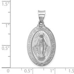 Kép betöltése a galériamegjelenítőbe: 14k White Gold Blessed Virgin Mary Miraculous Medal Pendant Charm
