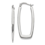 Charger l&#39;image dans la galerie, 14k White Gold Modern Contemporary Rectangle Hoop Earrings
