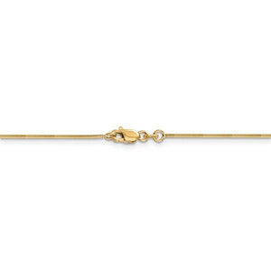 14K Solid Yellow Gold 0.90mm Classic Round Snake Bracelet Anklet Choker Necklace Pendant Chain