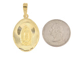 Lataa kuva Galleria-katseluun, 14k Yellow Gold Our Lady of Guadalupe Oval Pendant Charm
