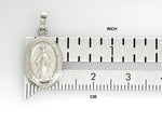 Cargar imagen en el visor de la galería, 14k White Gold Blessed Virgin Mary Miraculous Medal Oval Small Hollow Pendant Charm

