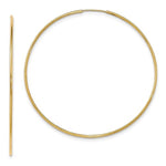 Carica l&#39;immagine nel visualizzatore di Gallery, 14K Yellow Gold 65mm x 1.2mm Round Endless Hoop Earrings
