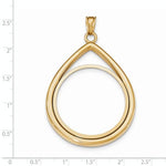 Load image into Gallery viewer, 14K Yellow Gold 1 oz One Ounce American Eagle Teardrop Coin Holder Prong Bezel Pendant Charm for 32.6mm x 2.8mm Coins
