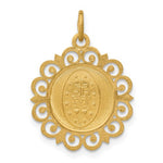 將圖片載入圖庫檢視器 14K Yellow Gold Blessed Virgin Mary Miraculous Medal Round Pendant Charm
