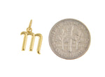 Lataa kuva Galleria-katseluun, 14K Yellow Gold Lowercase Initial Letter M Script Cursive Alphabet Pendant Charm
