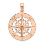 Cargar imagen en el visor de la galería, 14k Rose Gold Nautical Compass Medallion Pendant Charm
