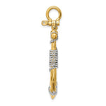 Charger l&#39;image dans la galerie, 14k Yellow 14k White Gold Two Tone Anchor Rope 3D Large Pendant Charm
