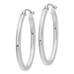Load image into Gallery viewer, 14k White Gold 30mm x 17mm x 2mm Oval Hoop Earrings
