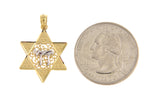 Load image into Gallery viewer, 14k Gold Two Tone Star of David Chai Pendant Charm
