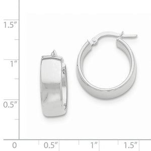 14K White Gold 18mm Classic Round Endless Hoop Earrings