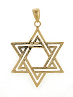 Lade das Bild in den Galerie-Viewer, 14K Yellow Gold Star of David Pendant Charm
