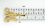 Carregar imagem no visualizador da galeria, 10K Yellow Gold Initial Letter M Cursive Script Alphabet Filigree Pendant Charm
