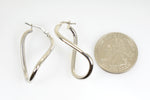 Ladda upp bild till gallerivisning, Sterling Silver Twisted Hoop Earrings 32mm x 18mm
