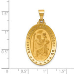 Kép betöltése a galériamegjelenítőbe: 18k Yellow Gold Saint Christopher Medal Oval Pendant Charm
