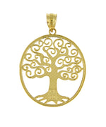Cargar imagen en el visor de la galería, 14k Yellow Gold and Rhodium Filigree Tree of Life Pendant Charm

