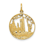 Cargar imagen en el visor de la galería, 14k Yellow Gold New York City Skyline Statue Liberty Pendant Charm
