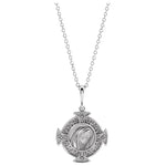 Load image into Gallery viewer, Platinum 14k Yellow Rose White Gold Sterling Silver Virgin Mary Cross Pendant Charm Necklace
