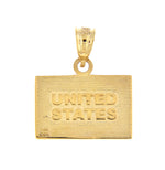 Lade das Bild in den Galerie-Viewer, 14k Yellow Gold with Enamel USA American Flag Pendant Charm
