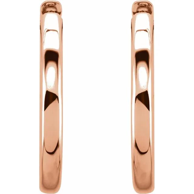 14K Solid Yellow Rose White Gold Classic 38.7mm Round Endless Hinged Hoop Earrings Custom Made To Order