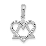 Load image into Gallery viewer, 14k White Gold Star of David Heart Pendant Charm

