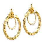 Indlæs billede til gallerivisning 14k Yellow Gold Non Pierced Clip On Round Twisted Hoop Earrings 24mm x 2mm
