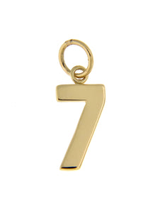 14k Yellow Gold Number 7 Seven Pendant Charm