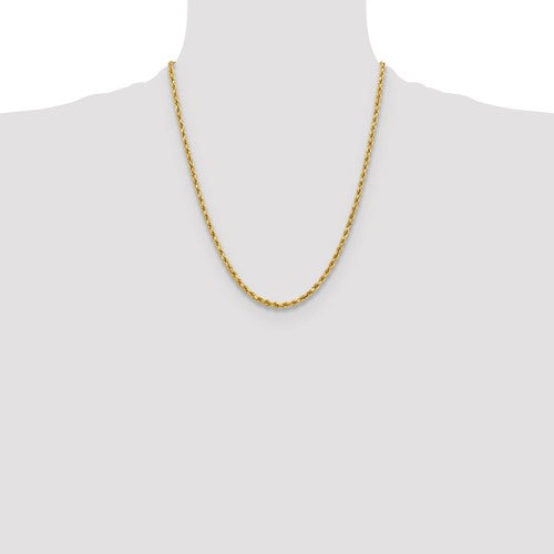 10k Yellow Gold 3.75mm Diamond Cut Rope Bracelet Anklet Choker Necklace Pendant Chain