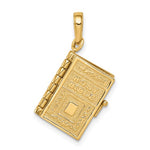 Load image into Gallery viewer, 14k Yellow Gold Lords Prayer Holy Bible Book Pendant Charm
